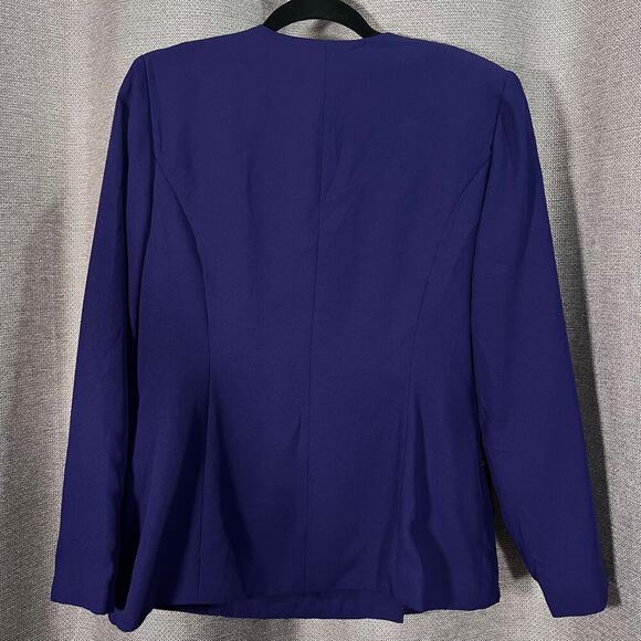 Justin Taylor Vintage 2 Piece Skirt and Blazer Suit Purple Embellished Size 10 - Picture 14 of 16